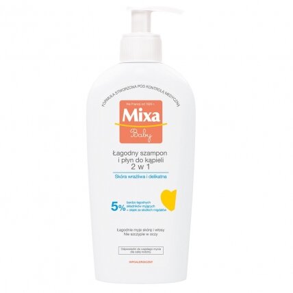 Mixa Baby 2in1 šampūnas ir vonios putos Mixa Baby 2in1 šampūnas ir vonios putos