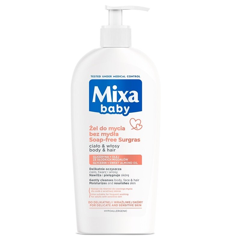 MIXA kūno ir plaukų valomasis gelis be muilo skirtas vaikams 400ml