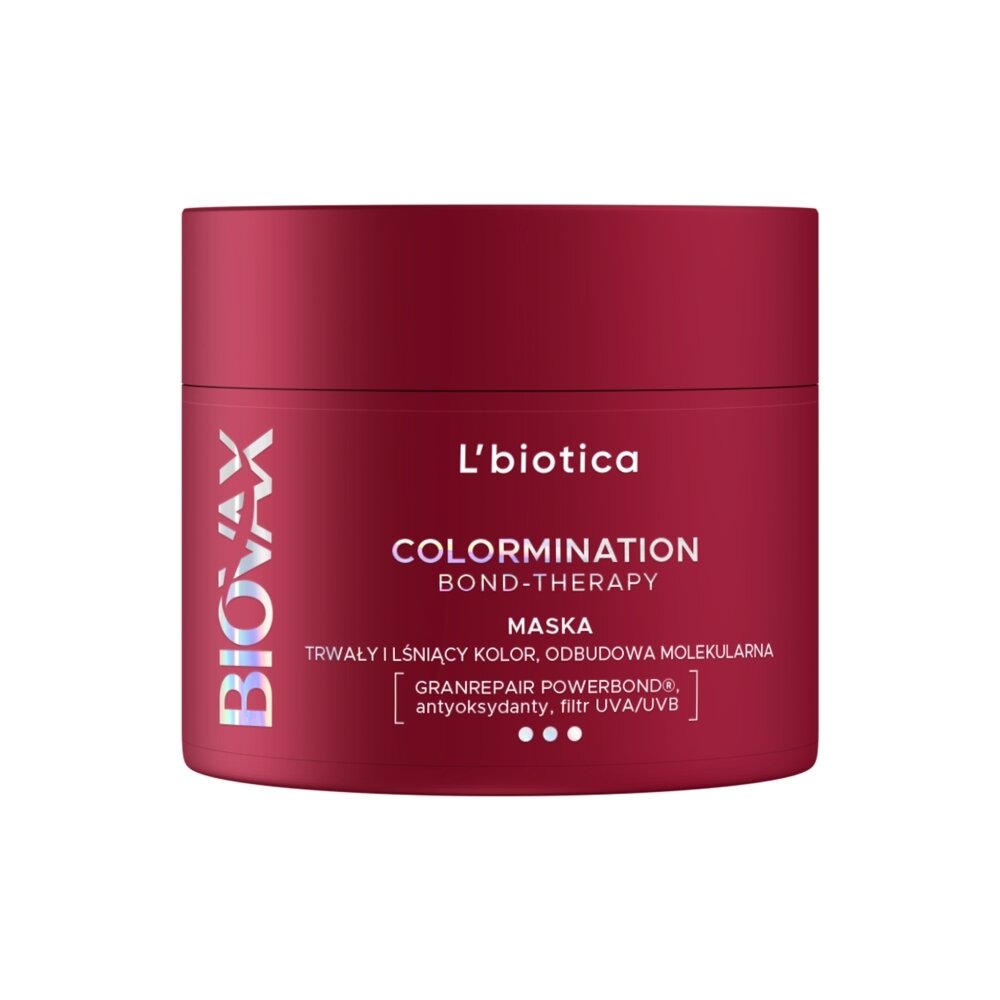 Biovax Colormination Bond-Therapy atkuriamoji kaukė, prailginanti spalvos išsilaikymą, 200 ml