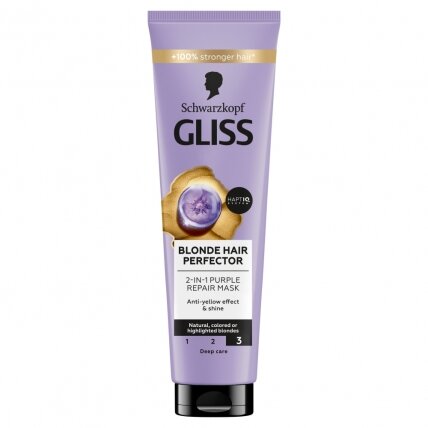 Blonde Hair Perfector kaukė 2in1 geltonų atspalvių neutralizavimui 150ml Blonde Hair Perfector kaukė 2in1 geltonų atspalvių neutralizavimui 150ml