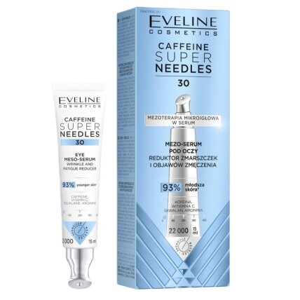 Kofeino Super Needles 30 mezo-serumas paakių odai, raukšlių ir nuovargio mažinimui, 15 ml Kofeino Super Needles 30 mezo-serumas paakių odai, raukšlių ir nuovargio mažinimui, 15 ml