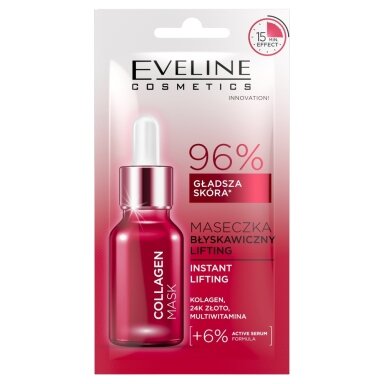 Akimirksniu pakelianti kolageno veido kaukė, 8 ml