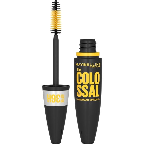 „Colossal Longwear 36h“ blakstienų tušas, atsparus vandeniui, 01, juodas, 10 ml