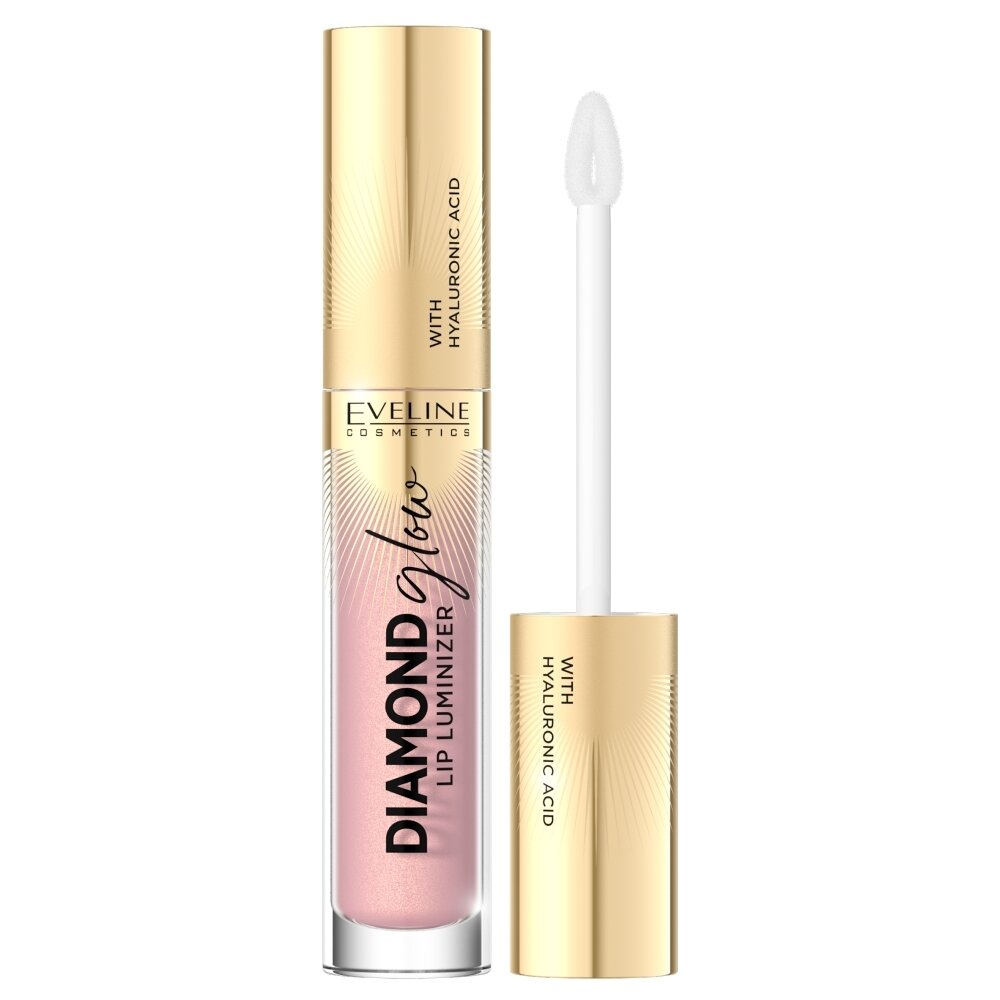EVELINE Diamond Glow Lip Luminizer lūpų blizgis 03 Caramel Ice Cream 4.5ml EVELINE Diamond Glow Lip Luminizer lūpų blizgis 03 Caramel Ice Cream 4.5ml