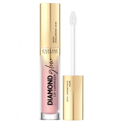 EVELINE Diamond Glow Lip Luminizer lūpų blizgis 03 Caramel Ice Cream 4.5ml EVELINE Diamond Glow Lip Luminizer lūpų blizgis 03 Caramel Ice Cream 4.5ml
