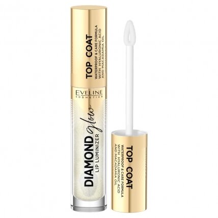 EVELINE Diamond Glow Lip Luminizer lūpų blizgis 12 With Golden Dust 4.5ml EVELINE Diamond Glow Lip Luminizer lūpų blizgis 12 With Golden Dust 4.5ml