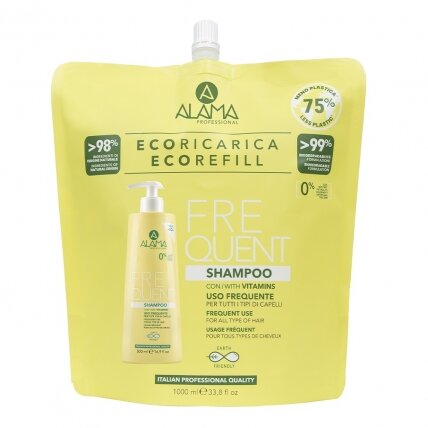 ALAMA Frequent Shampoo Refill šampūnas su vitaminais 1000ml ALAMA Frequent Shampoo Refill šampūnas su vitaminais 1000ml