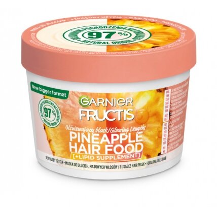 GARNIER Fructis Pineapple Hair Food plaukų kaukė 400ml GARNIER Fructis Pineapple Hair Food plaukų kaukė 400ml