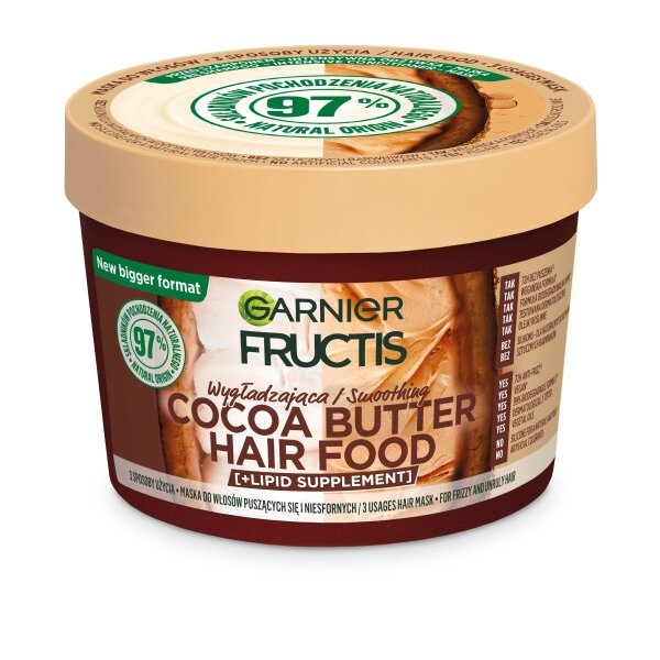 GARNIER Fructis Cocoa Butter Hair Food plaukų kaukė 400ml
