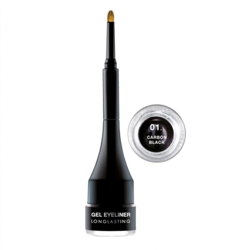 Gelinis, ilgalaikis 24h Vandeniui atsparus akių pieštukas 01 Carbon Black 2,5ml