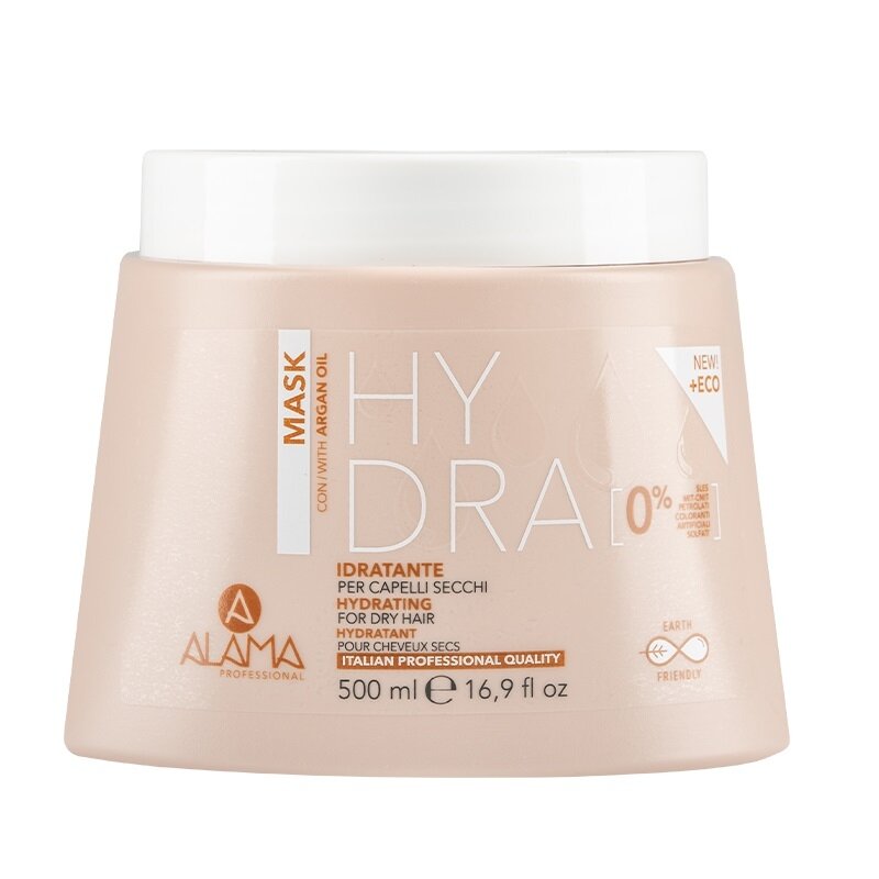 ALAMA Hydra Mask drėkinamoji kaukė sausiems plaukams su argano aliejumi 500ml