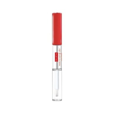 PUPA MILANO Made To Last Lip Duo vandeniui atsparūs skysti lūpų dažai ir lūpų blizgis 001 2x4ml