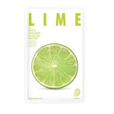 BLUE DOT Mask A With Iceland Glacial Water lakštinė veido kaukė Lime 20g