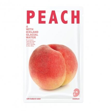BLUE DOT Mask A With Iceland Glacial Water lakštinė veido kaukė Peach 20g BLUE DOT Mask A With Iceland Glacial Water lakštinė veido kaukė Peach 20g