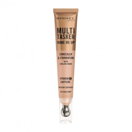 RIMMEL „Multi-Tasker Wake Me Up“ maskuoklis su masažuojančiu aplikatoriumi 025 Rose Ivory 20ml RIMMEL „Multi-Tasker Wake Me Up“ maskuoklis su masažuojančiu aplikatoriumi 025 Rose Ivory 20ml