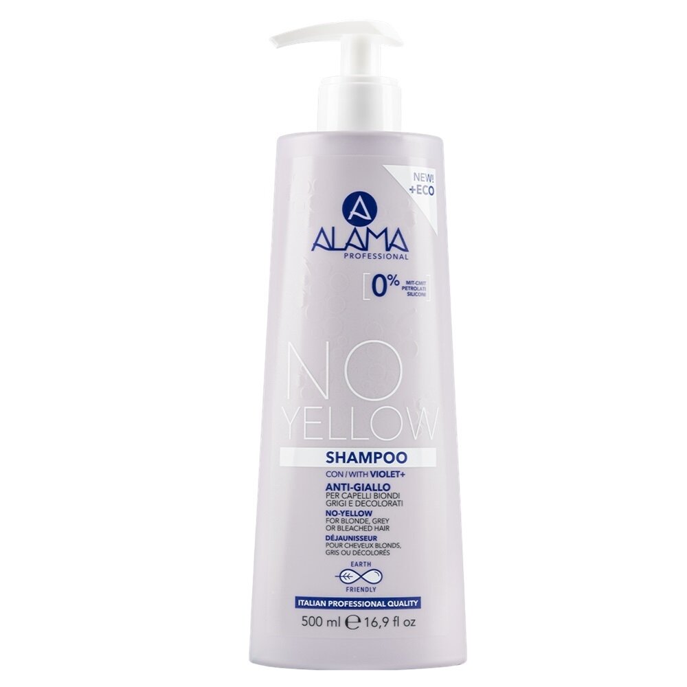 ALAMA No Yellow Shampoo šampūnas šviesiems plaukams prieš geltonumą 500ml