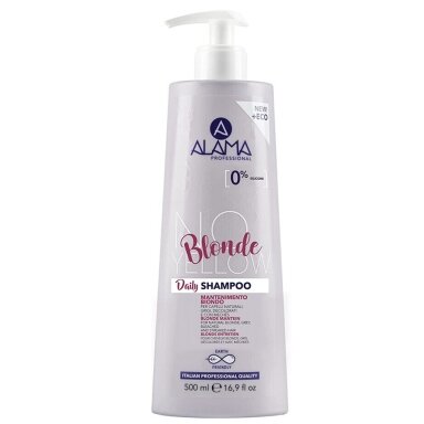 ALAMA No Yellow Blonde Daily Shampoo šampūnas neutralizuojantis dažytų plaukų geltonumą 500ml