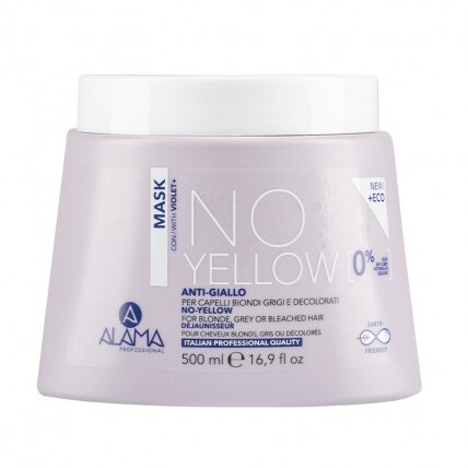 ALAMA No Yellow Mask kaukė neutralizuojanti dažytų plaukų geltonumą 500ml ALAMA No Yellow Mask kaukė neutralizuojanti dažytų plaukų geltonumą 500ml