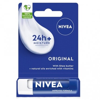 NIVEA puoselėjamasis lūpų balzamas Original 4.8g NIVEA puoselėjamasis lūpų balzamas Original 4.8g