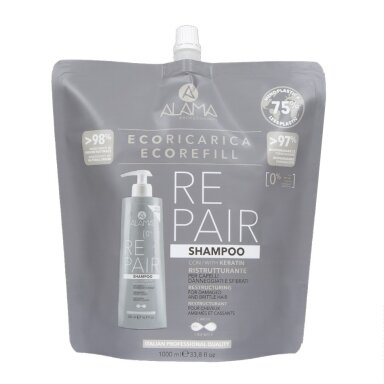 ALAMA Repair Shampoo Refill šampūnas pažeistiems plaukams 1000ml