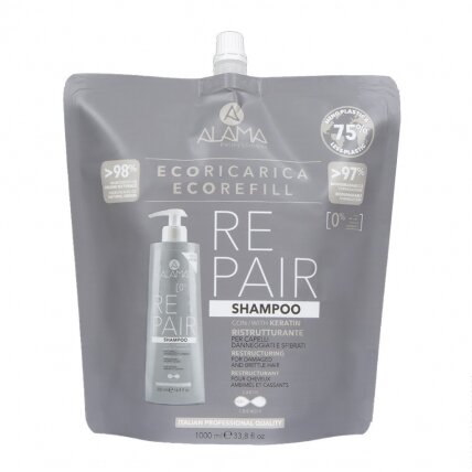 ALAMA Repair Shampoo Refill šampūnas pažeistiems plaukams 1000ml ALAMA Repair Shampoo Refill šampūnas pažeistiems plaukams 1000ml