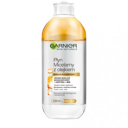 Garnier Skin Naturals dvivazis micelinis vanduo su arganų aliejumi 400ml Garnier Skin Naturals dvivazis micelinis vanduo su arganų aliejumi 400ml