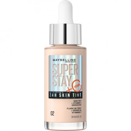 MAYBELLINE Super Stay 24H Skin Tint tonalinis pagrindas su vitaminu C 02 30ml MAYBELLINE Super Stay 24H Skin Tint tonalinis pagrindas su vitaminu C 02 30ml