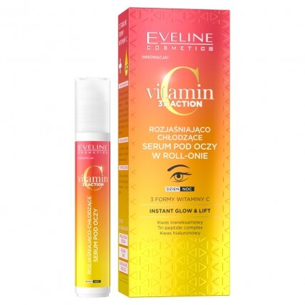 Vitaminas C 3x Action šviesinantis ir vėsinantis paakių serumas 15 ml Vitaminas C 3x Action šviesinantis ir vėsinantis paakių serumas 15 ml