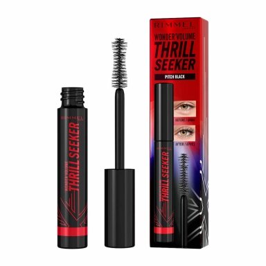 Wonder Volume Thrill Seeker ilginantis ir apimties suteikiantis tušas su itin juodais pigmentais 004 Pitch Black 8 ml