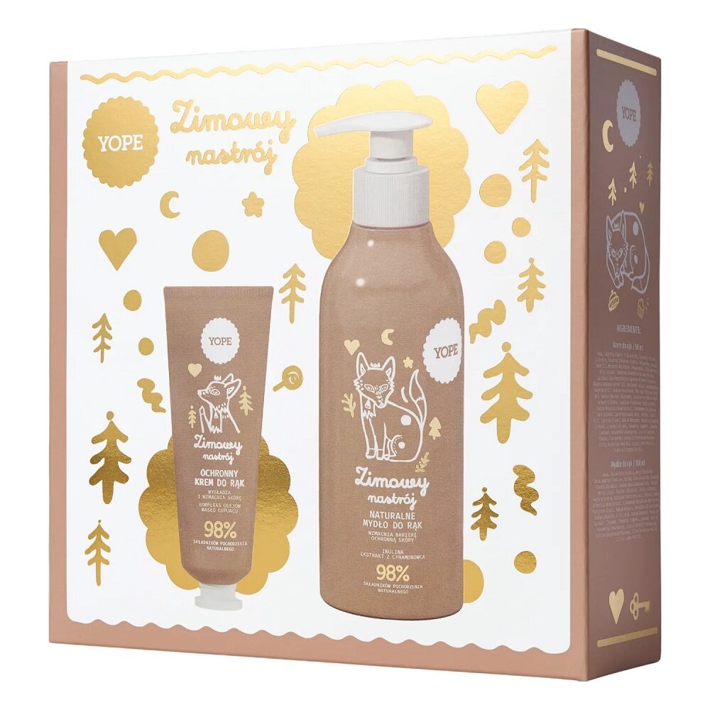 Žiemos nuotaikos rinkinys: natūralus rankų muilas 300 ml + apsauginis rankų kremas 50 ml