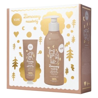 Žiemos nuotaikos rinkinys: natūralus rankų muilas 300 ml + apsauginis rankų kremas 50 ml